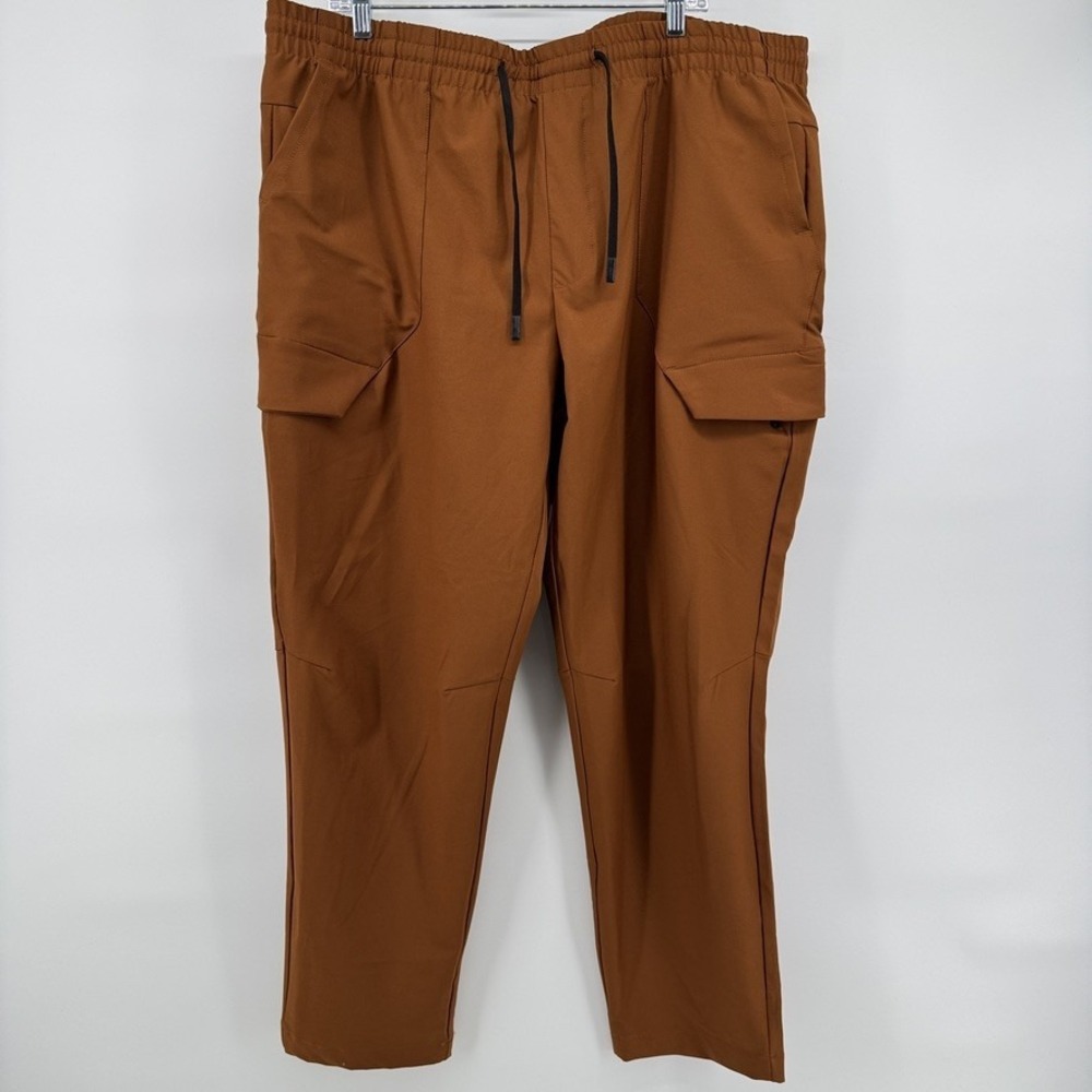 FLX Pants Mens XXL Rust Brown Cargo Drawstring Solid